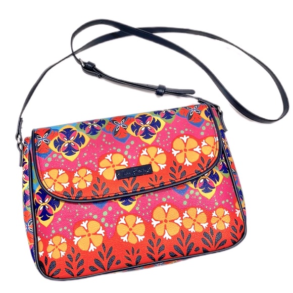Vera Bradley BB Collection Rio Stripe Floral Flap Crossbody Bag EUC - Picture 1 of 13